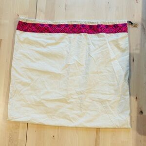 Tory Burch Dust Bag with Gold Logo Charm | Pink & Purple Pattern Trim